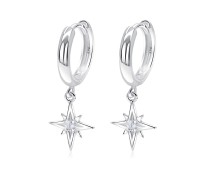 Elegant Designed with CZ Stone Silver Hoop Earring HO-2522